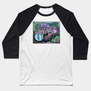 Neon Dragon With 4 Elements Variant 4 Baseball T-Shirt